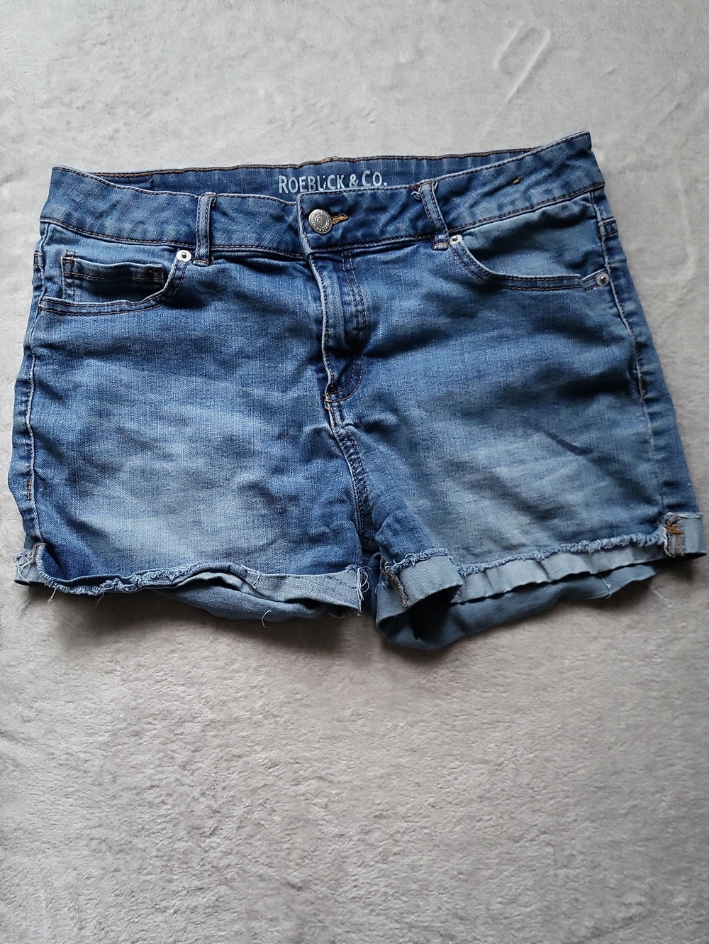 Roebuck & Co. Blue Denim Shortie Shorts
